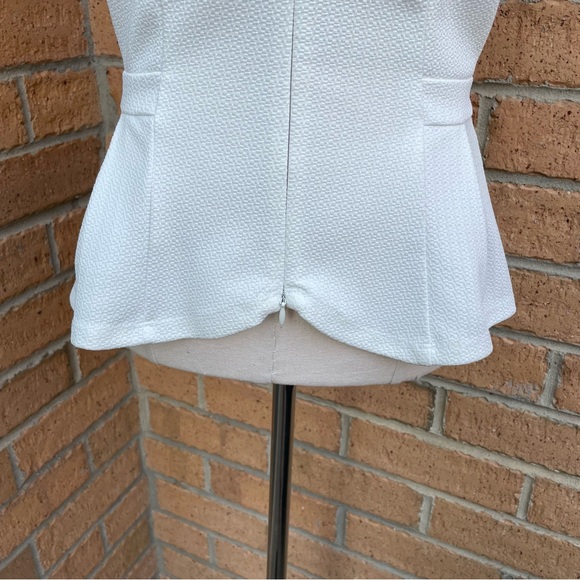 REVIEW White Peplum Top Size 8 Casual Work Office Corporate - Picture 6 of 7